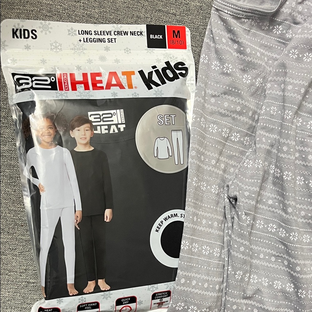 32 Degrees Kids Black and Gray Heat Set